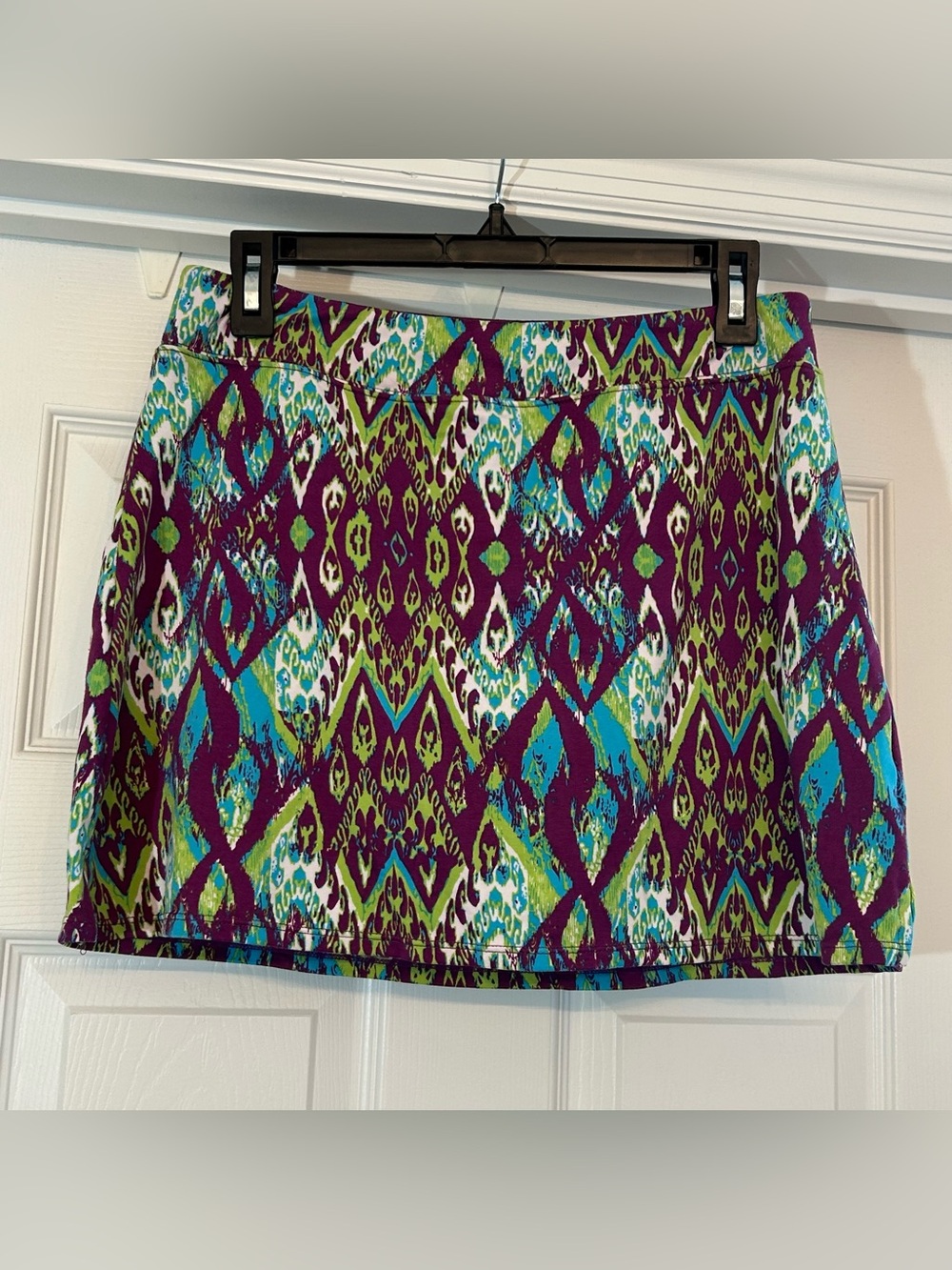 Tranquility by Colorado Clothing Purple, Teal & Lime Printed Skort/Skirt Size M